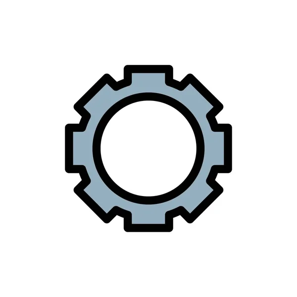 Gear, Setting, Instagram Flat Color Icon. Векторный иконный баннер — стоковый вектор