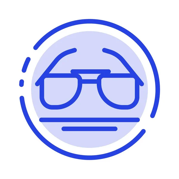 Gafas, Ojo, Vista, Spring Blue Icono de línea punteada — Vector de stock