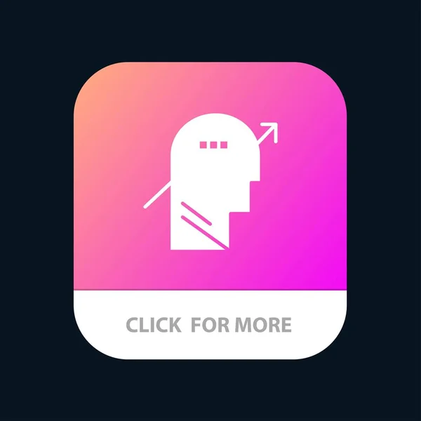 Arrow, Chart, Human, Knowledge, Mind, Mobile App Button. Андрои — стоковый вектор