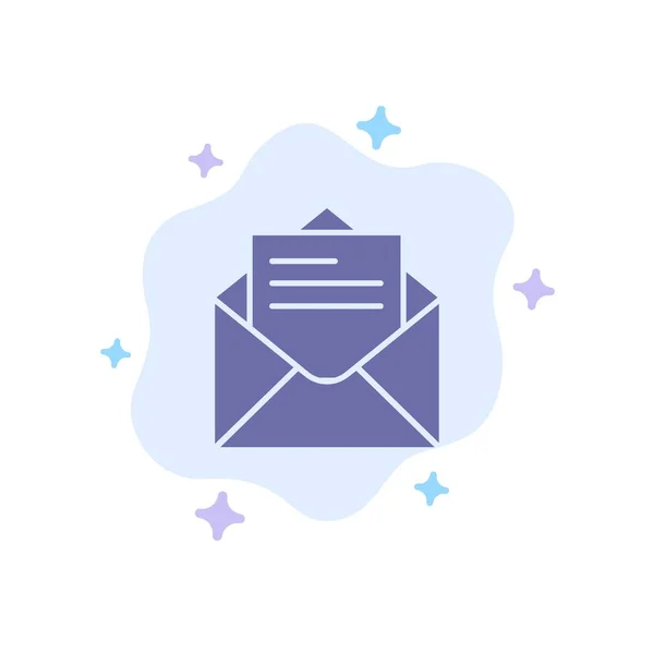 Email, Correo, Mensaje, Texto Blue Icon on Abstract Cloud Backgroun — Vector de stock