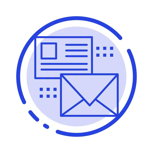 Correo, Conversación, Correos electrónicos, Lista, Línea de puntos azules del correo — Vector de stock