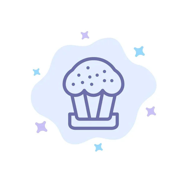 Gâteau, tasse, nourriture, icône bleue de Pâques sur fond de nuage abstrait — Image vectorielle