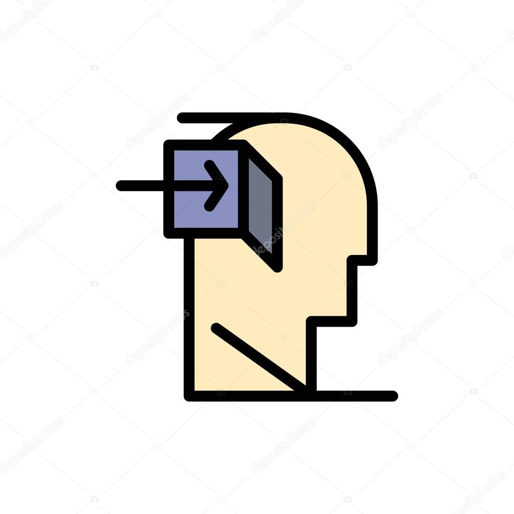 Door, Human, Inner, Mind, Minded  Flat Color Icon. Vector icon b