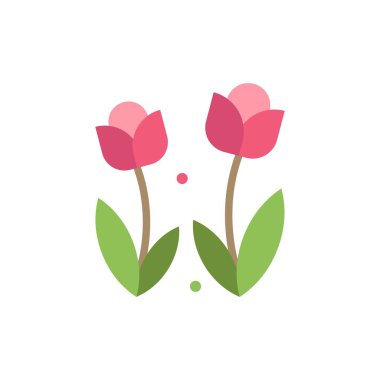 Flora, Çiçek, Doğa, Gül, Bahar Düz Renk Simgesi. Vektör ico