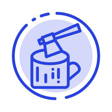 Balta, Kütük, Ahşap, Ahşap Mavi Noktalı Çizgi Simgesi