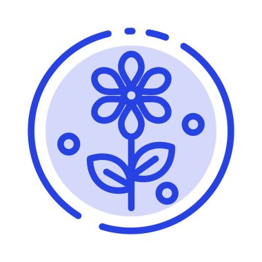 Çiçek, Paskalya, Doğa Mavi noktalı çizgi çizgisi simgesi