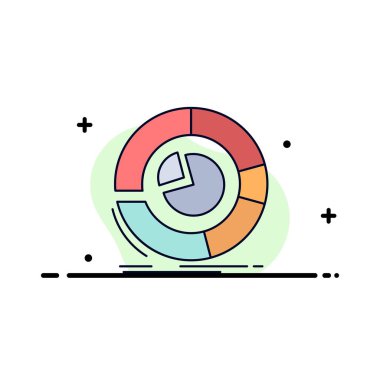 Analiz, analitik, iş, diyagram, pasta grafiği düz renk ICO