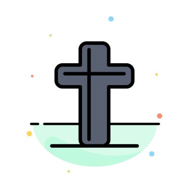 Kutlama, Hıristiyan, Haç, Paskalya Soyut Düz Renk Simgesi T