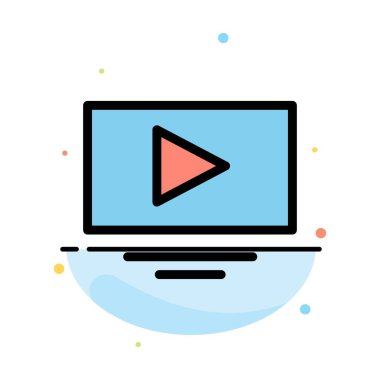Video, Play, YouTube soyut düz renk simge şablonu