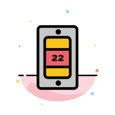 Mobil, Güneş, Sıcaklık Soyut Düz Renk Simgesi Şablonu