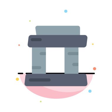 Landmark, Paris, Kule Soyut Düz Renk Simgesi Şablonu