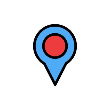 Konum, harita, Marker, pin düz renk simgesi. Vektör simgesi Banner 