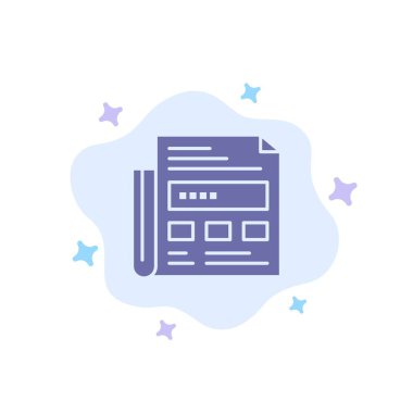 Gazete, Reklam, Kağıt, Özet Bulut Backg Üzerinde Başlık Mavi Simge