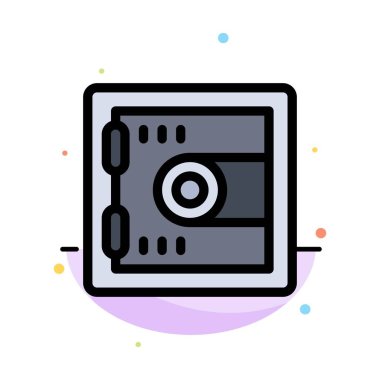 Locker, Lock, Motivasyon Soyut Düz Renk Simgesi Şablonu