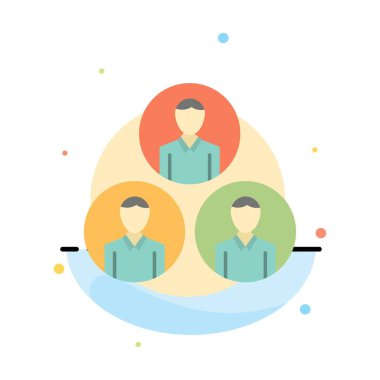 Personel, çete, klon, daire soyut düz renk simge şablonu