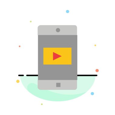 Uygulama, Mobil, Mobil Uygulama, Video Soyut Flat Col