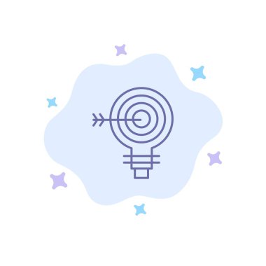 Hedef, Dart, Hedef, Çözüm, Ampul, Fikir Mavi Simgesi Soyut 