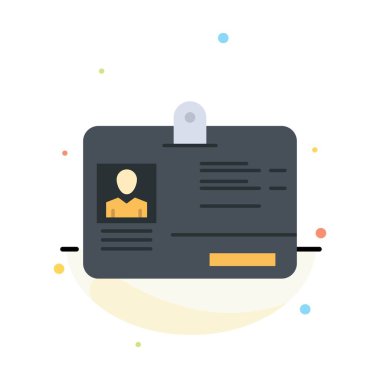 Geçiş, Kart, Kimlik, Kimlik Soyut Düz Renk Simgesi Şablonu