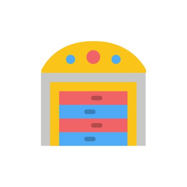 Şehir, İnşaat, Ev Düz Renk Simgesi. Vektör simgesi afiş T