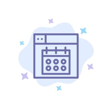 Web, tasarım, takvim, tarih mavi simge soyut bulut Backgrou