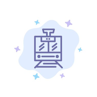 Tren, Kamu, Hizmet, Araç Mavi Simge Soyut Bulut Geri