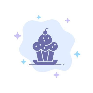 Pasta, Tatlı, Muffin, Tatlı, Şükran Mavi Simge Soyut