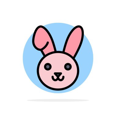 Tavşan, Paskalya, tavşan soyut daire arka plan düz renk simgesi