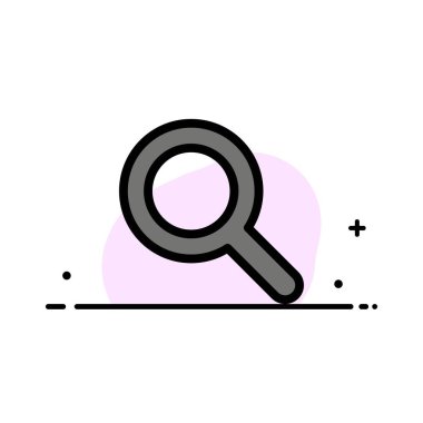 Genişletilmiş, Arama, Ui İş Düz Hat Dolu Simge Vektör Banner Şablonu