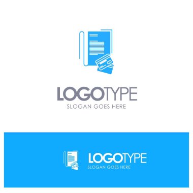 Not, Defter, Kartlar, Kredi, Mavi Katı Logo için yer