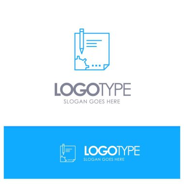 Sözleşme, Belge, Dosya, Sayfa, Kağıt, İmza, Mavi outlin İmzalama