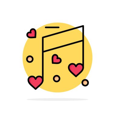Müzik, Aşk, Kalp, Düğün Soyut Daire Arka Plan Düz colo