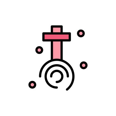 Kutlama, Hıristiyan, Haç, Paskalya Düz Renk Simgesi. Vektör i