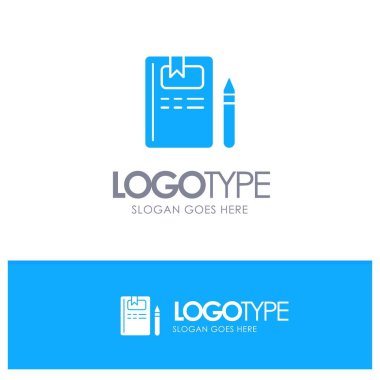 Kitap, Eğitim, Bilgi, Kalem Mavi Katı Logo ile yer fo