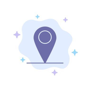 Soyut Bulut Backgro'da Küresel, Konum, Pin, Dünya MaviSi Simgesi