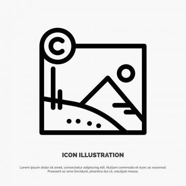 Sanat, İşletme, Telif Hakkı, Telif Hakkı Line Simge Vektörü