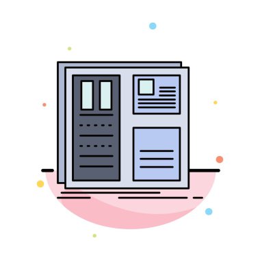 Tasarım, Grid, arayüz, düzen, ui düz renk simge vektör