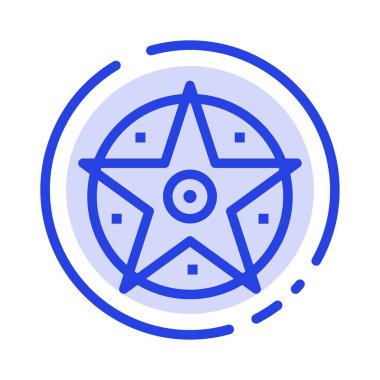 Pentacle, Satanic, Proje, Yıldız Mavi Noktalı Çizgi Simgesi
