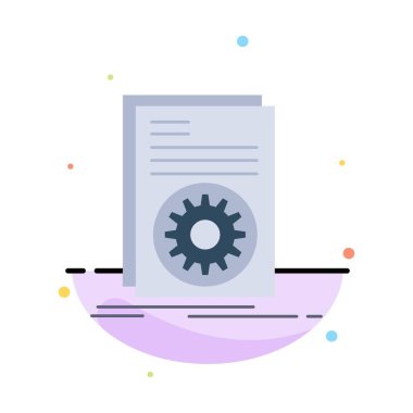 Kod, yürütülebilir, dosya, çalışan, komut dosyası Düz Renk Simge Vektör