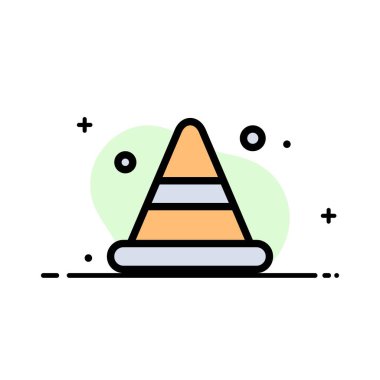 Uyarı, Koni, İnşaat, Yol İş Düz Hat Dolgulu Simge 