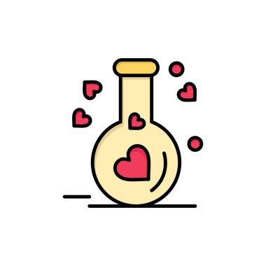 Şişe, Aşk, Kalp, Düğün Düz Renk Simgesi. Vektör simgesi afiş