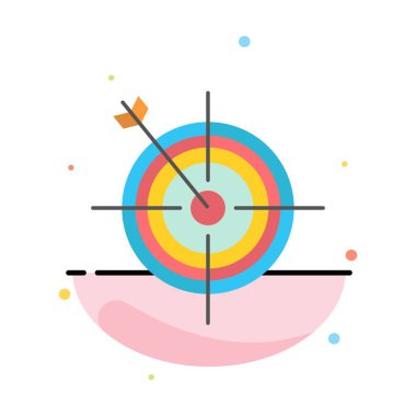 Odak, Pano, Dart, Ok, Hedef Soyut Düz Renk Simge Templ