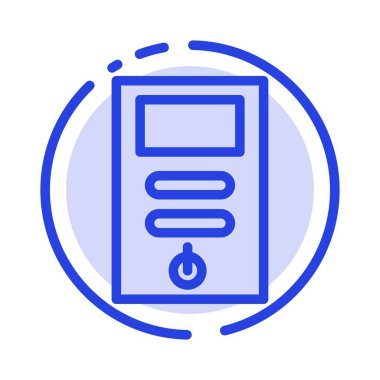 Bilgisayar, Cpu, Pc, Sabitleyici Mavi Noktalı Çizgi Simgesi
