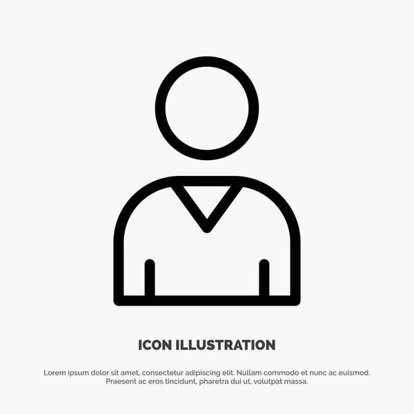 Avatar, Interfaz, Vector de icono de línea de usuario — Vector de stock