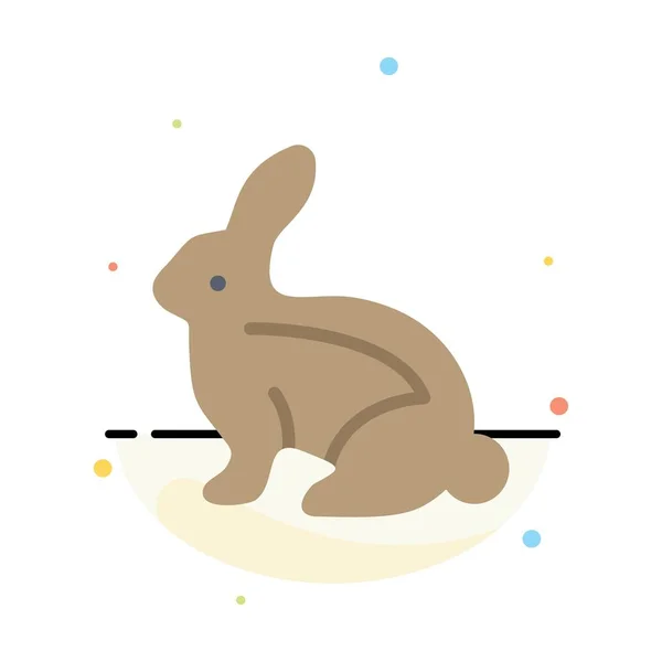 Conejo, Pascua, Conejo de Pascua, Conejo abstracto Color plano icono Tem — Vector de stock