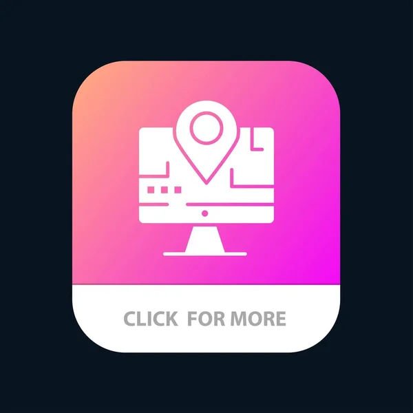 Computador, Mapa, Localização, Educação Mobile App Icon Design — Vetor de Stock