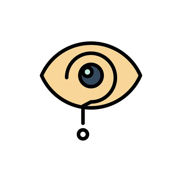 Neugierig, Ausrufezeichen, Auge, Wissen, markieren flache Farbe Symbol. vec — Stockvektor
