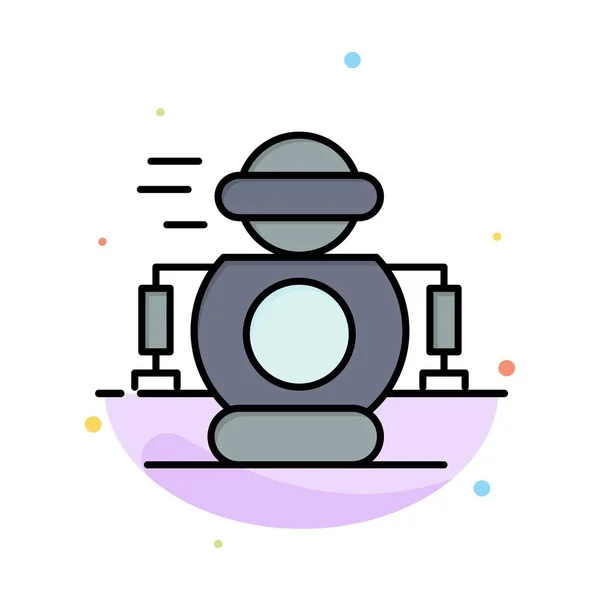 Humano, Tecnologia, Robótico, Robô Abstract Flat Color Icon Templ — Vetor de Stock