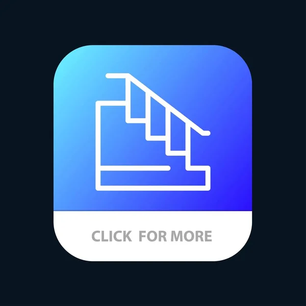 Construcción, Abajo, Hogar, Botón de aplicación móvil de escalera. Android y yo — Archivo Imágenes Vectoriales