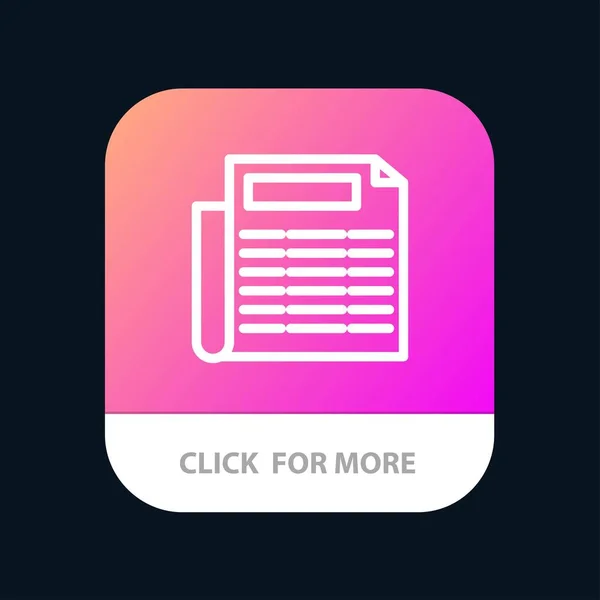 Nachrichten, Papier, Dokument mobile App-Taste. android und ios line ve — Stockvektor