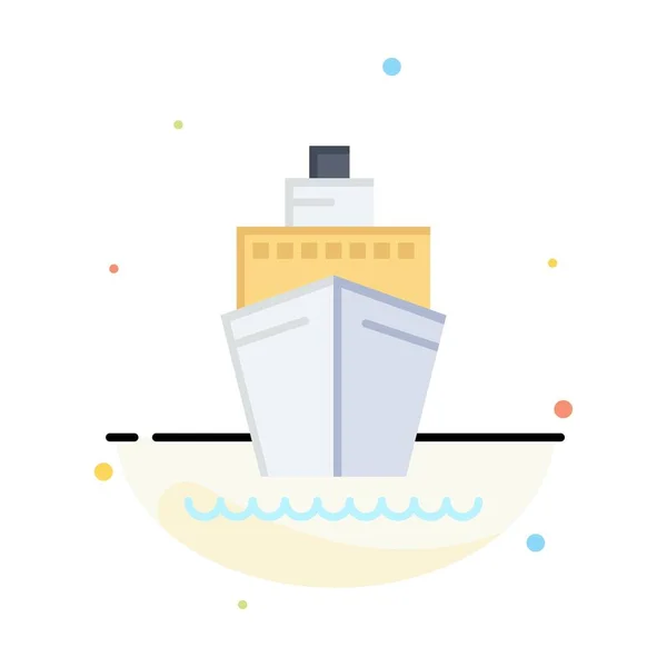 Човен, корабель, транспорт, судно анотація плоский колір шаблон — стоковий вектор